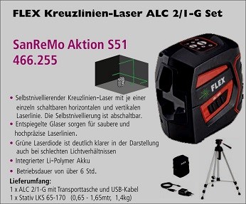 Flex Kreuzlinien-Laser 2 Linien ALC 2/1-Basic 
