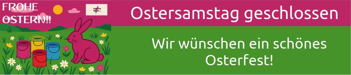 Ostersamstag ist geschlossen!
